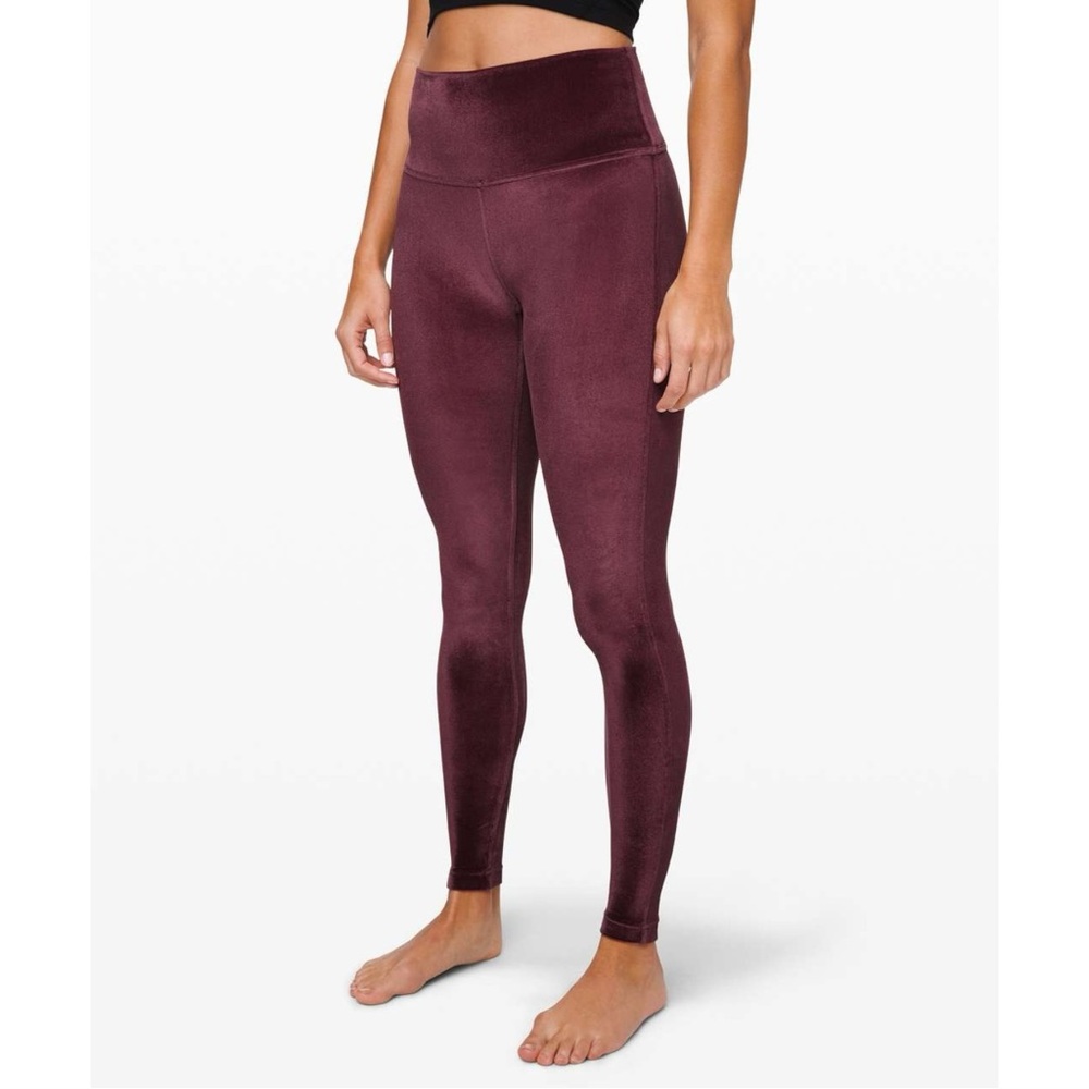 Lululemon Wunder Lounge High-Rise Tight 28" Velvet Garnet Cranberry Size 10